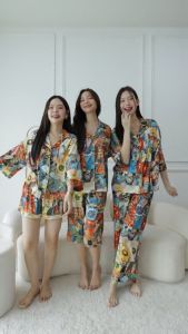 ชุดนอน Muslin Pajamas Silk Satin รุ่น Picasso (W330 V330 L330 K330)