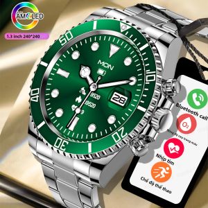 Đồng Hồ Thông Minh Nam Mới 2025 Theo Dõi Nhịp Tim Oxy Máu Gọi Bluetooth Chống Nước IP68 Thể Thao Thể Dục Kinh Doanh