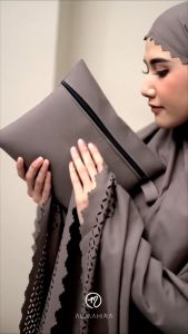 Telekung Travel Light Weight Silk Laser Cut- Umrah Prayer Dress for Muslim| Brilliant Telekung Mukena - Lazada