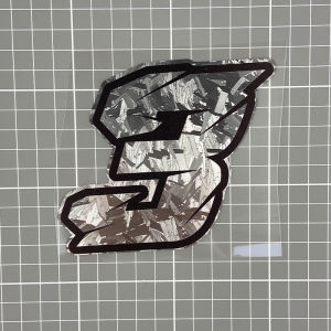 1PC Silver คาร์บอนไฟเบอร์ไวนิล 0123456789 รถจักรยานยนต์จํานวนสติกเกอร์กันน้ําสําหรับหมวกกันน็อกด้านหน้ากระจกสกู๊ตเตอร์ไวนิล Decals