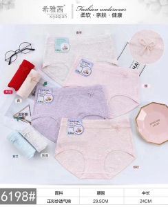 Soft Cotton Mid-Waist Womens Underwear Five-Pack Breathable Antibacterial Comfortable Triangle Pants by Xiasixi