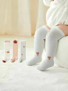 SHI YUE JIE JING | Infant Long Socks Cotton 3 Pairs