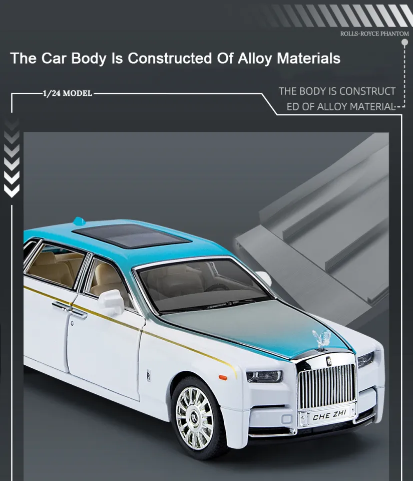 1/24 Rolls Royce Phantom Diecast Toy Cars Model Simulated Pull