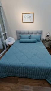 💎MÃ MÀU MỚI💎 Bộ Chăn Ga Gối Cotton Lụa Khách Sạn Sọc Vân Nổi 3F Cao Cấp Sang Trọng Mát Mềm Mịn _ Nemtot Bedding