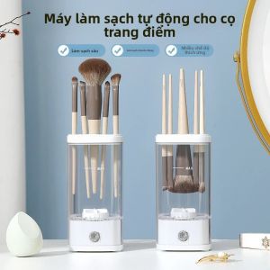 Máy Làm Sạch Và Giá Phơi Cọ Trang Điểm Điện Tử USB 3 Trong 1 Di Động - Dụng Cụ Làm Khô Nhanh Dành Cho Người Yêu Thích Trang Điểm Lười Biếng