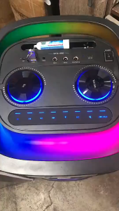 BTS-1990 Double 8 inches DJ singing speaker color LED charging party karaoke Bluetooth speake