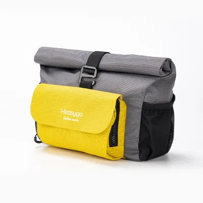 Heasygo Waterproof Bicycle Front Storage Bag with Pig Nose Adapter for Brompton Folding Bike Multifunctional 5-7L Handlebar Bag