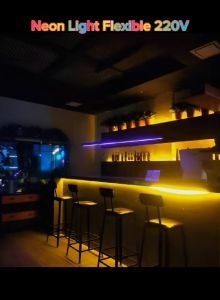 Neon Led Strip Light 220V AC 16x8mm Waterproof Narrow Lampu Neon Sign light (With EU plug) 120LED/M  Flexible Rope Ceiling Garden  Outdoor