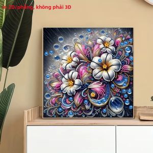 1 Mảnh Tranh Gắn Đá Phẳng 2D Họa Tiết Hoa Canvas Không Khung Văn Phòng Nhà Trang Trí Tường Phong Cách Hiện Đại Quà Tặng Ngày Lễ