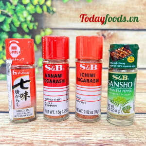 Ớt bột 7 vị Nhật Bản Shichimi / Ichimi Togarashi Tiêu Xay (House S&B) lọ 17G / 15G / 8G