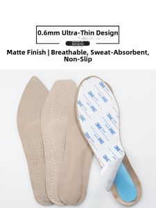Ultra-Thin Self-Adhesive Shoe Inserts Womens Sandals Padded Insoles Sweat Absorbent Non-Slip Pigskin Shoe Accessories