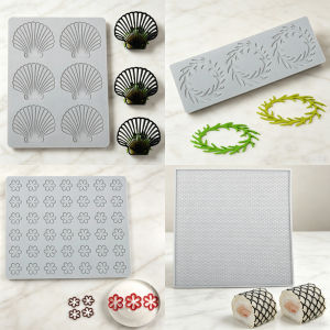 Leaf Ring or Flower or Shell Design Chocolate Chip Molds Silicone Molds Dessert Decoration Lace Mat Sugar Craft Silicone Pad