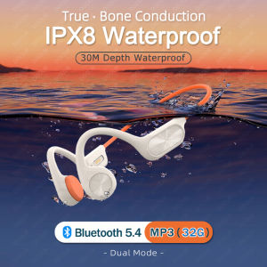 New Bone Conduction Headphones IPX8 Level Waterproof Swimming Earphones Wireless Bluetooth 5.4 Headset MP3 Player HiFi Headphones with 32G Memory