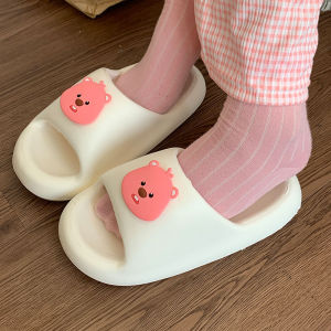 Cute Little Beaver EVA Slippers Womens Summer Outdoor Wear Thick Bottom Sandals Couples Home Pair Sweet Style mid Heel