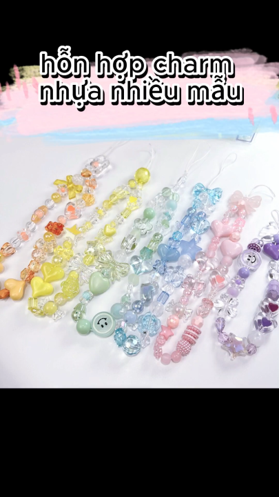 Hỗn hợp charm nhựa nhiều mẫu dùng để làm vòng tay, làm dây treo điện ...