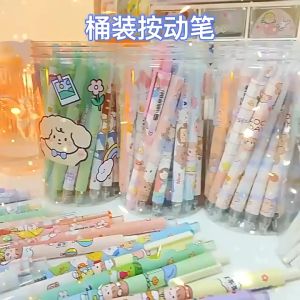 ชุดปากกาเจล 30 ชิ้น/ขวด ดีไซน์น่ารัก ความจุมาก 0.5 มม. หมึกสีดำ ปากกาเจลกด ชุดเขียนรีฟิลรวม XM-31