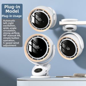 Portable Mini USB Fan Clip-On Desk Fan Quiet Office Outdoor Use Automatic Oscillation Long Battery Life High Wind Power Fan