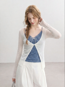QIAOJIAOYA | Bộ Áo Blouse Ôm Body Chống Tia UV