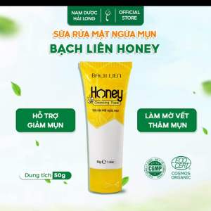 Sữa rửa mặt Honey ngừa mụn chiết xuất mật ong giảm thâm dưỡng ẩm tái tạo làn da Bạch Liên 50g