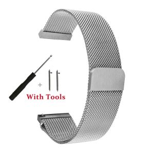 Quick Release Milanese Loop Watch Strap for 12mm 14mm 16mm 18mm 20mm 22mm 24mm Stainless Steel Watch Band Accessories with Tool