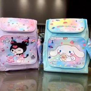 38CM Sanrio kuromi bag Student Schoolbag kids backpack Girl Kuromi Gradient Cartoon Fabric Art Primary School Bag kids bagpack Large Capacity bag