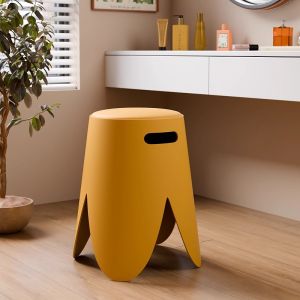 Thickened Plastic Stool Home Use Soft Padded Stackable High round Guest Extra Seat Multi Functional Durable Luxury Sensation