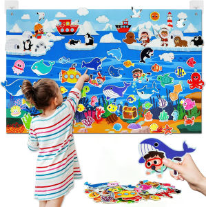  Ocean Felt Story Board Toys Farm Animals Early Learning Storytelling Flannel Board Classroom Educational Interactive Play Kit