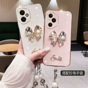 ใหม่ เคสโทรศัพท์ Case Honor 400 Pro Honor400 Pro Honor400Pro 5G Ins แฟชั่นที่สร้างสรรค์เงางามหรูหราโบว์คริสตัลป้องกันการตกปลอกอ่อนการ์ตูนน่ารักสร้อยข้อมือไข่มุก2025