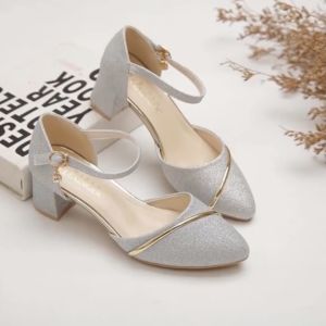Lucky Goddess Gold shoes 2023 summer heels sandals women s thick heel wedding shoes heels for women