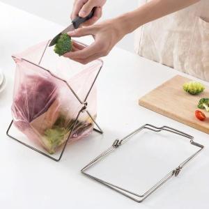 MEISITEKEKE | Stainless Steel Foldable Household Kitchen Bag and Cloth Rack