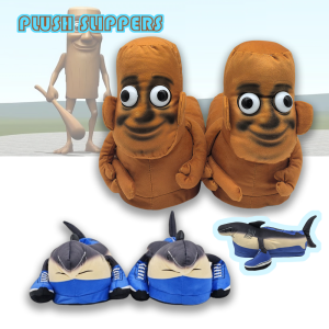 2025 New Fashion Italian Brainrot Tung Tung Tung Sahur Plush Slippers Tungtung Sahur Tralalero Tralala Shark Soft Plush Shoes