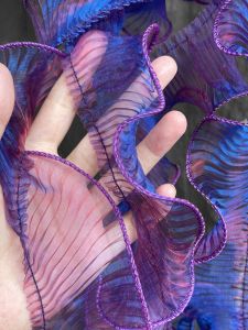 Vải Thiết Kế DIY Thủ Công Viền Xếp Ly Sóng Viền Màu Pha Trộn Chất Liệu Trang Trí Quần Áo Vải Thiết Kế Vải Nếp Gấp