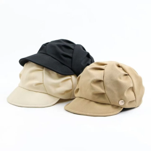 B1T1 Korean Women Plain Color Foldable Newsboy Cap Beret Hat