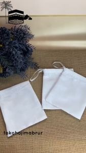 Kantong Batu Kerikil Exclusive Haji Umroh Wadah Putih Polos Batu Jumroh Perlengkapan Haji Umroh