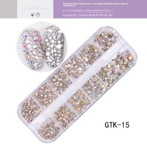 MONLEYTA | Ultra-Thin Pearl And Rhinestone Mixed Drill Nail Art Shell Decorations Japanese Style Manicure Rivets Box Of 12 Grids
