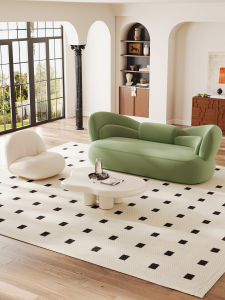 2025 New Butterfly Knot Design Fabric Sofa Trendy Internet Famous Model Beauty Salon And Homestay Style Wooden Structure Sofa