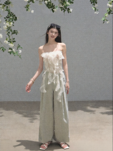 OAKMOO | Quần Dài Nữ Thoáng Mát Chất Vải Linen Màu Vàng