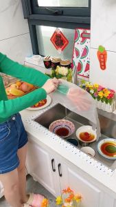 Foodgrade Plastic Gloves Dishwashing Cleaning Kitchen Clear Elbow Length Glove Sarung Tangan Panjang CPE Pita Elastis