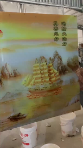 Gạch tranh 3d cảnh thuyền buồm