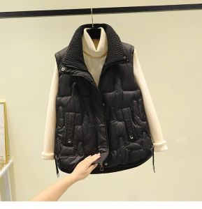 Anti-Season Short Womens down Vest 2025 Autumn Winter Fashion Quilted Jacket Small Fragrance Style Commute Polyester Fiber