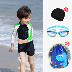 New Arrival 2024 Kids Swimsuit Boys One-Piece Long Sleeves Sun Protection Boys Swimming Childrens Boys and Kids Swimsuit