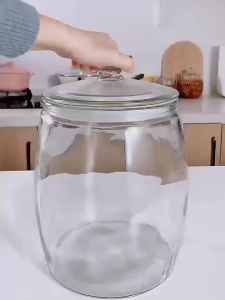 Wide Mouth Glass Jars with Lids for Kitchen Storage Clear Glass Containers for Cookies Candies Flour