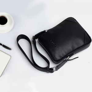 กระเป๋าสะพายข้างหนังแท้ขนาดเล็กสำหรับผู้ชาย กระเป๋าสะพายข้างแบบสะพายข้าง กระเป๋าสะพายไหล่เดียว กระเป๋าสะพายไหล่แบบบาง กระเป๋าสะพายข้างแบบลำลอง