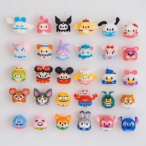 Sanrio Kawaii Kuromi Sponge Building Blocks Cartoon Mouse Stitch Blocks Cute Model Assembly Toys Kids Gift