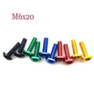 10pcs Bolts Screw Black Aluminum Adornment M6 X 20mm M5 X 16mm Motorcycle Red Anodized 25mm Bolts Red Screws M6 M5 Cap Head