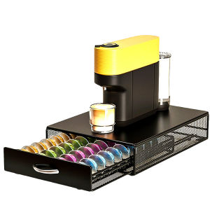 Rotating Coffee Capsule Storage Rack Large Display Stand Vertuoline Coffee Capsule Box Organizer Kitchen Storage Solution