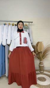 BAJU MUSLIM WANITA ROMPI SABLON M L XL