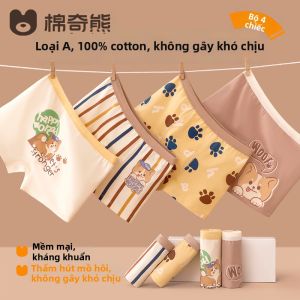 MIANQIXIONG | Quần lót bông cotton họa tiết hoạt hình không gây cọ xát cho bé trai
