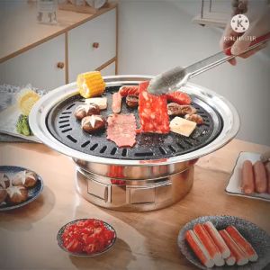 เตาย่างบาร์บีคิว เตาบาร์บีคิวกลางแจ้ง เตาย่างถ่านเกาหลีเชิงพาณิชย์ในร่มไร้ควัน เตาถ่านสแตนเลส เตาย่างบาร์บีคิว