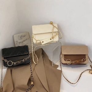 NOYI Exquisite Girly PU Leather Bag  Commuting Bag  Simple Atmosphere Ladies Bag This Years Popular Small Bag Womens 2023 New Hot Style Chain Small Square Bag All-match High-end Texture Messenger Bag